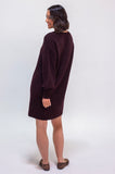 Toasted Plum Cable V Neck Dress
