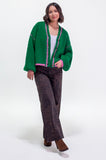 Green & Pink Cardigan