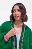 Green & Pink Cardigan