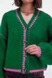 Green & Pink Cardigan