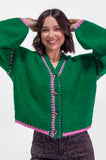 Green & Pink Cardigan