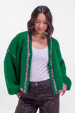 Green & Pink Cardigan