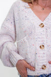 Funfetti White Cardigan