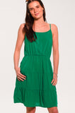 Emerald Tiered Mini Sundress