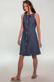 Gingham Denim Mini Dress