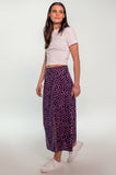 Pink and Navy Spotted Maxi Skirt