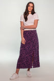 Pink and Navy Spotted Maxi Skirt