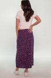 Pink and Navy Spotted Maxi Skirt