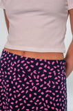 Pink and Navy Spotted Maxi Skirt