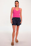 Pink Cotton Pointelle V Neck Cami