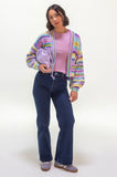 Blueberry Mix Pointelle Cardigan