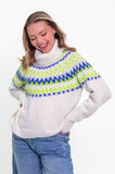 Bright Fairisle Roll Neck Jumper