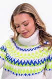 Bright Fairisle Roll Neck Jumper