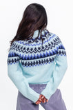 Winter Blue Fairisle Roll Neck Jumper