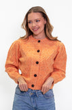 Orange Confetti Cable Cardigan