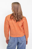 Orange Confetti Cable Cardigan