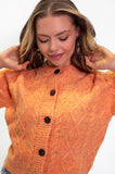 Orange Confetti Cable Cardigan