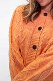 Orange Confetti Cable Cardigan