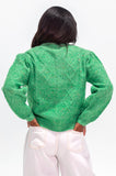 Green Confetti Cable Cardigan