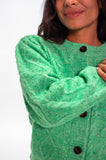 Green Confetti Cable Cardigan