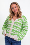 Lime & White Chunky Stitch Cardigan
