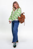 Lime & White Chunky Stitch Cardigan