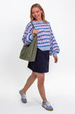 Blue & Lilac Chunky Stitch Cardigan