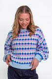 Blue & Lilac Chunky Stitch Cardigan