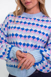 Blue & Lilac Chunky Stitch Cardigan