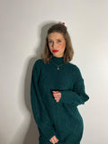 Bottle Green Cable Knit Dress