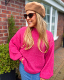 Bright Pink Tinsel Knit Jumper