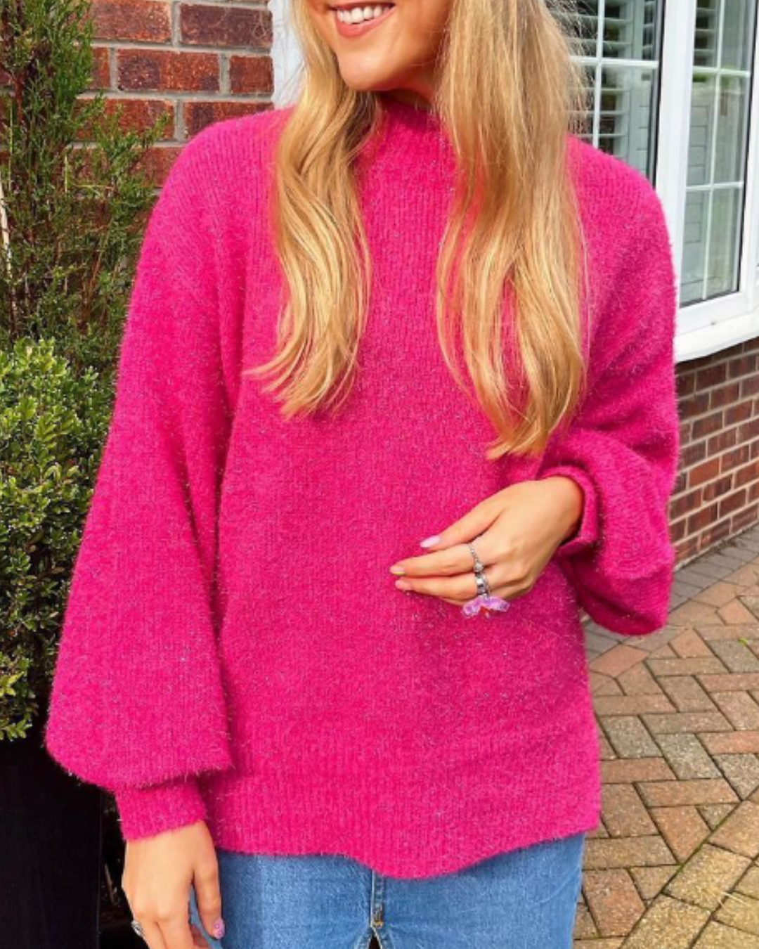 Neon pink 2025 knitted jumper