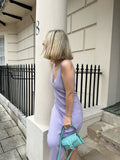 Lilac Knitted Midi Dress