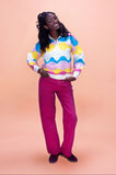 Scalloped Wave Zip Pullover