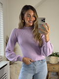 Lilac Balloon Sleeve Jumper