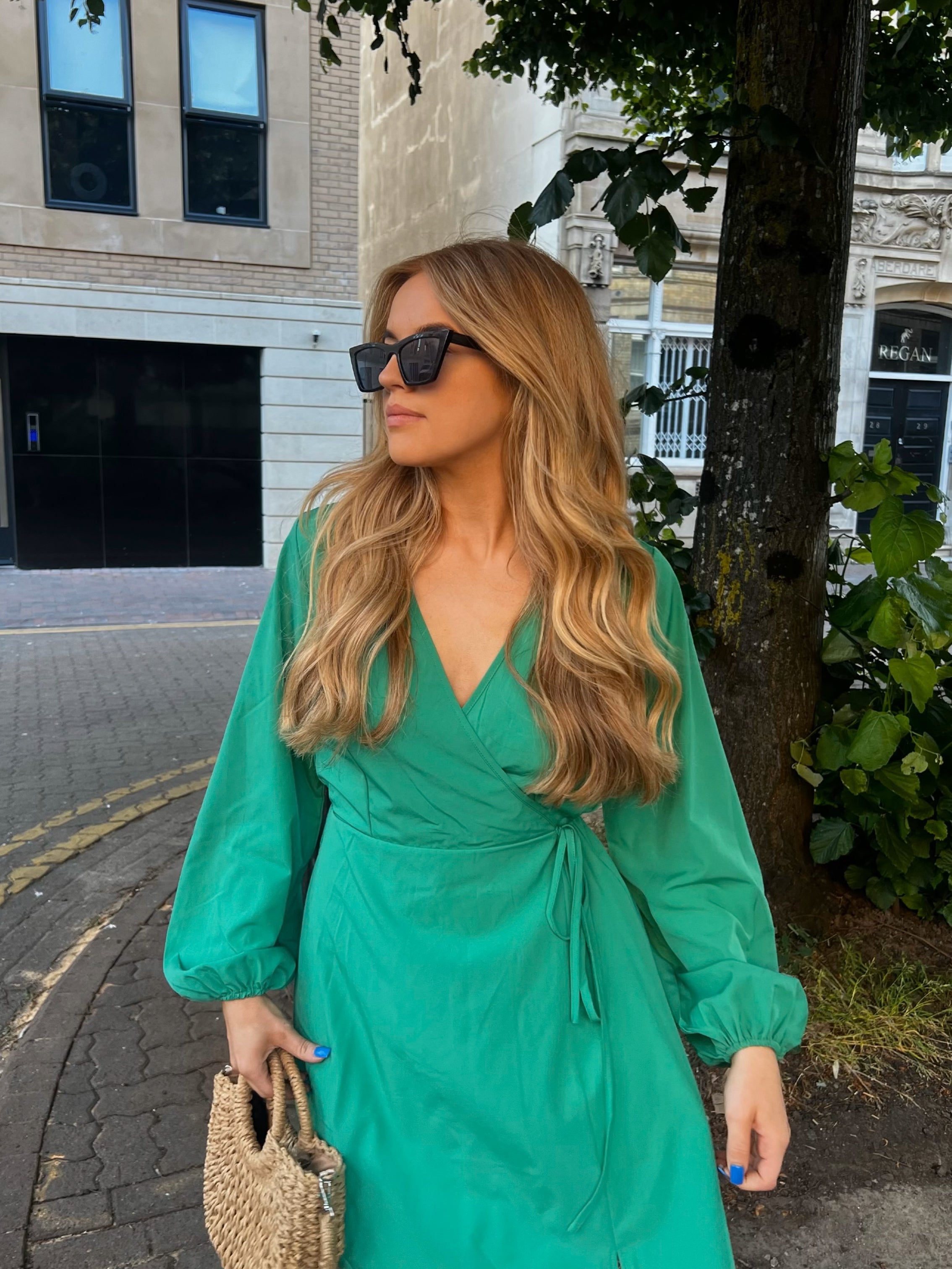 Emerald Green Wrap Mini Dress Sunshine Soul Ltd Emerald Green Wrap Mini Dress Sunshine Soul Ltd