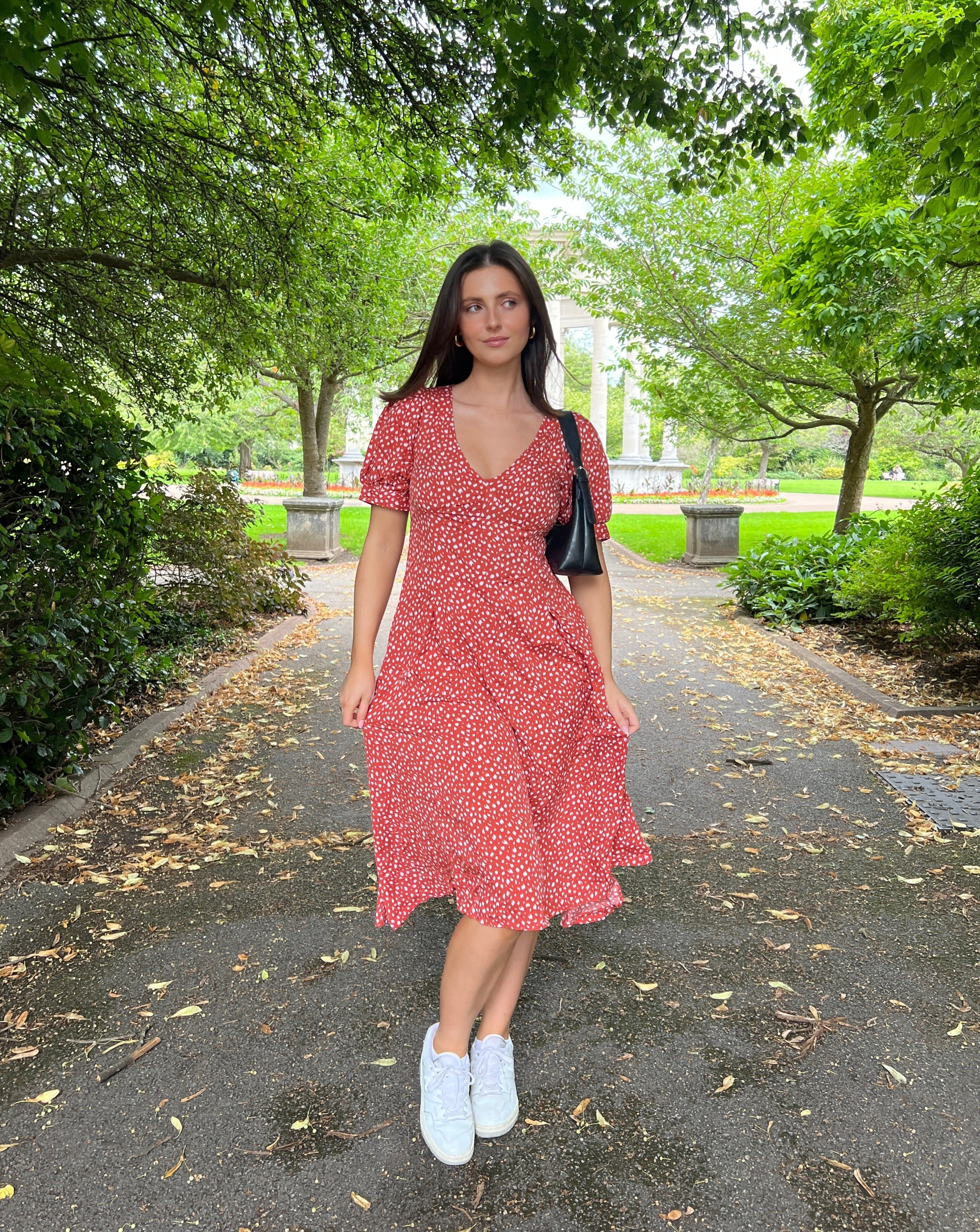 orange midi dress uk Riviera Midi Dress in Brick Orange