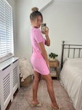 Pastel Pink Pointelle Mini Skirt