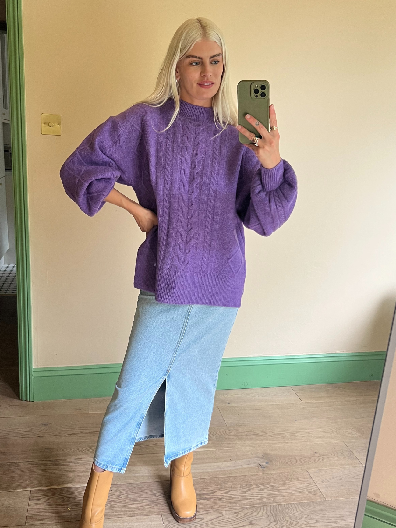Purple Cable Knit Jumper