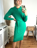 Green Knitted Collar Dress