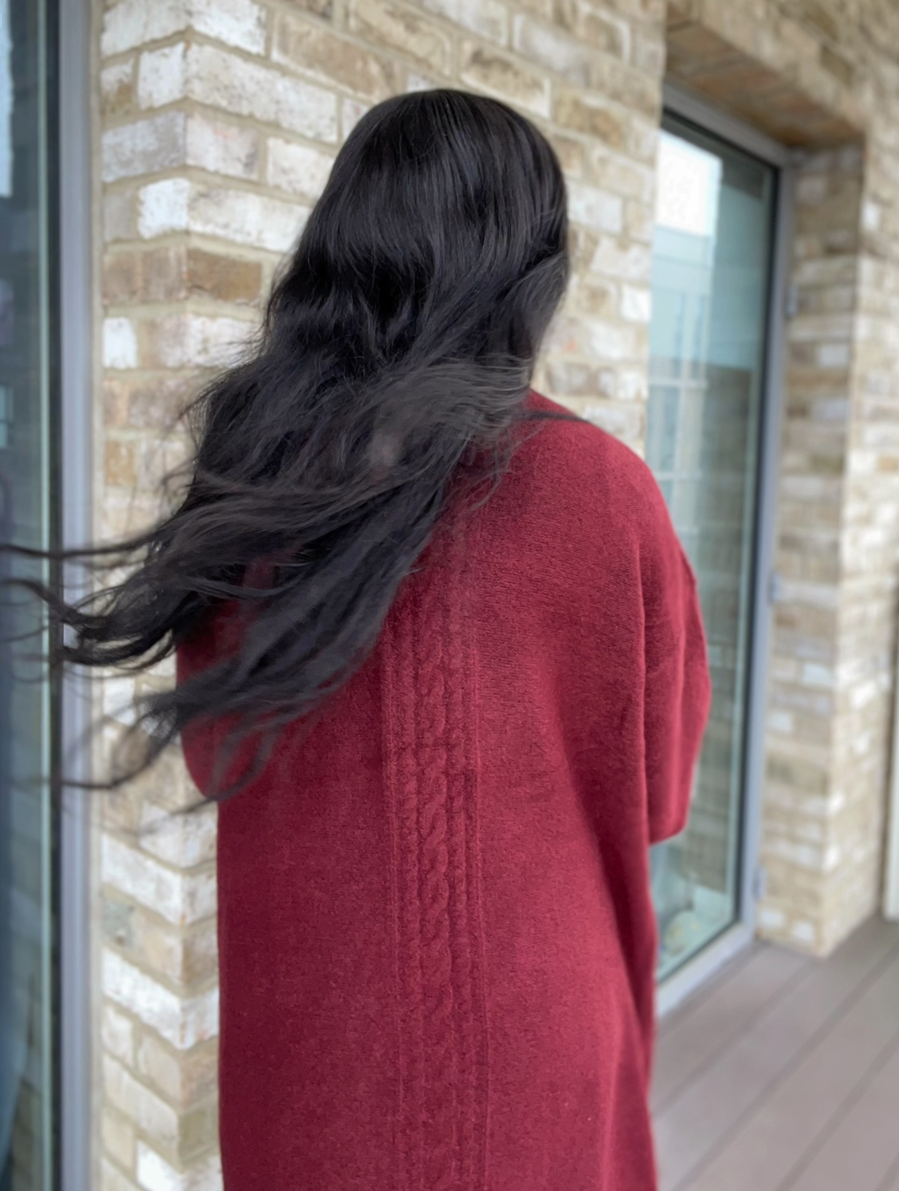 Long red cardigan sales sweater
